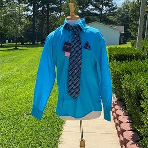 Alberto Danelli Teal Button Up Dress Shirt